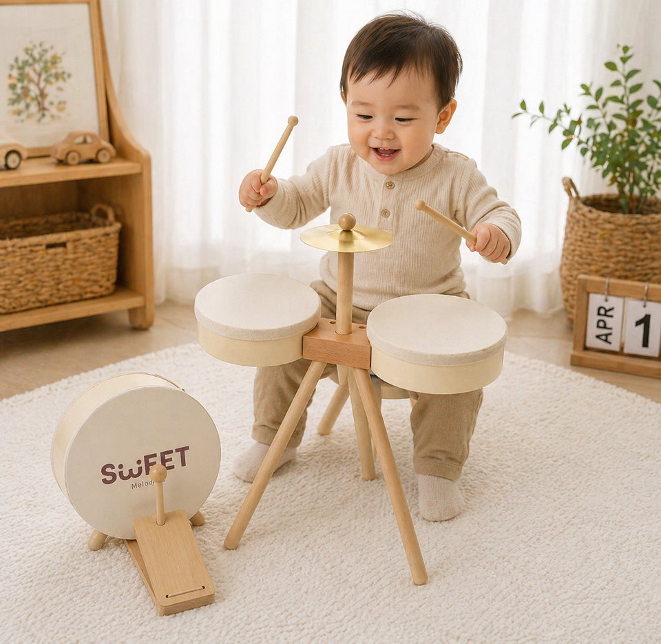 Kids Wooden Drum Toy – Musik & Kreativitet – Trumset