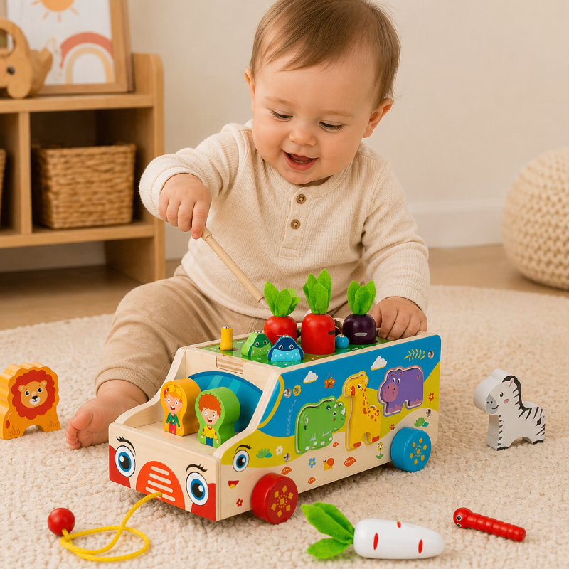 Montessori Animal Matching Toy – Lärorikt & interaktivt – Pusselvagn