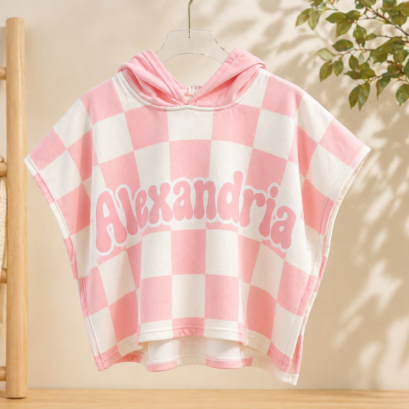 Personalized Hooded Towel – Mjuk & unik – Personlig badkap för barn