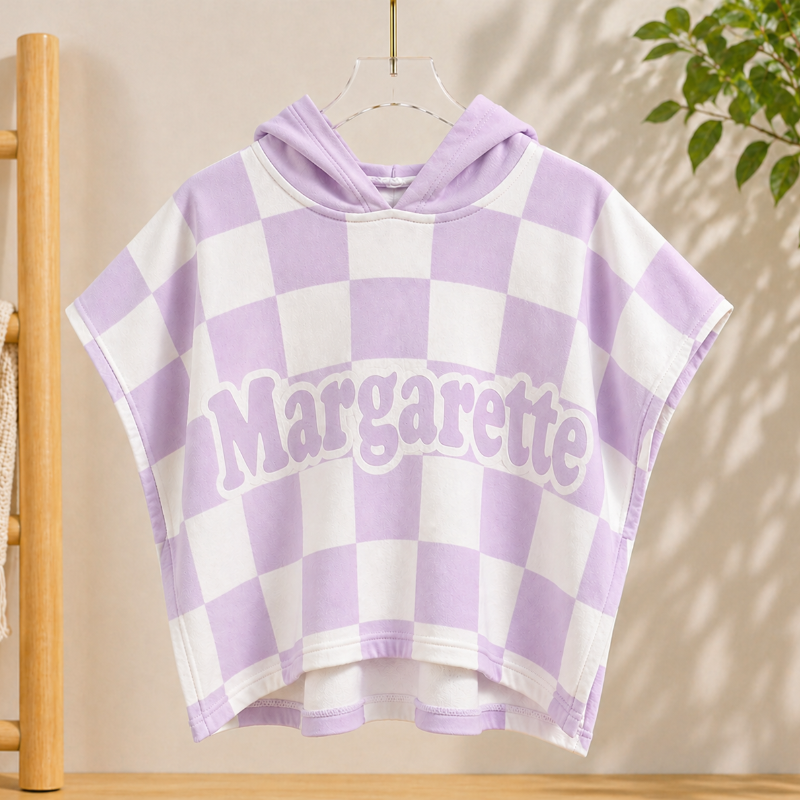 Personalized Hooded Towel – Mjuk & unik – Personlig badkap för barn