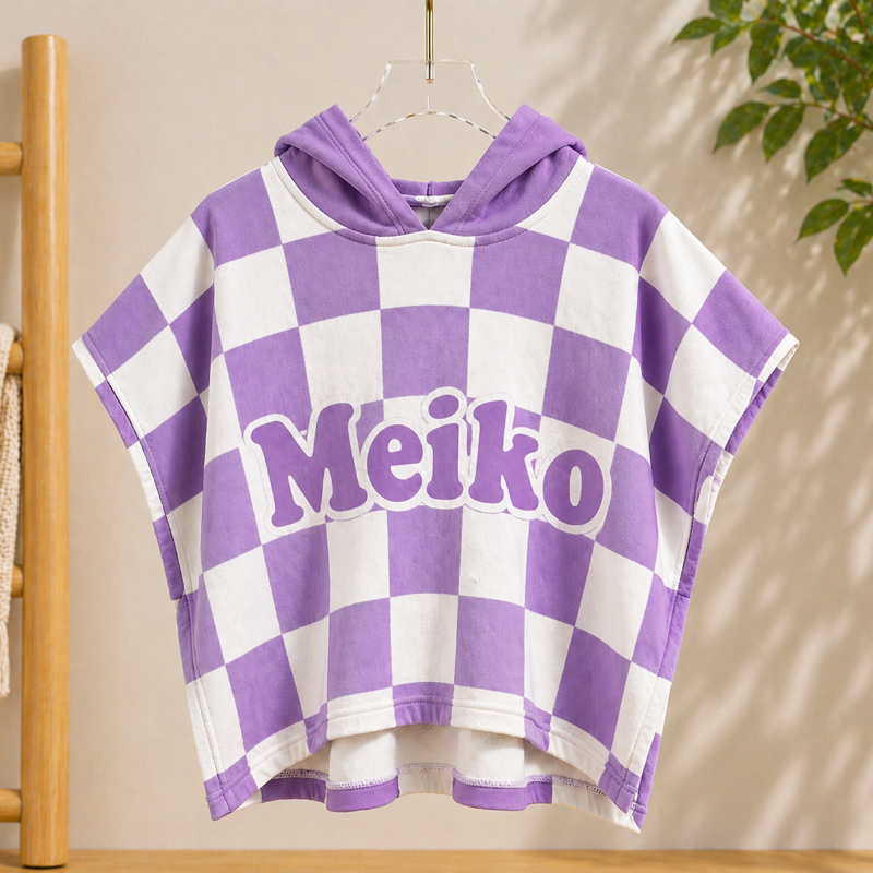 Personalized Hooded Towel – Mjuk & unik – Personlig badkap för barn
