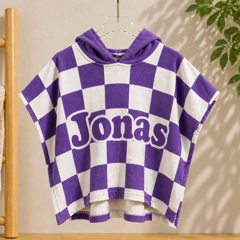 Personalized Hooded Towel – Mjuk & unik – Personlig badkap för barn