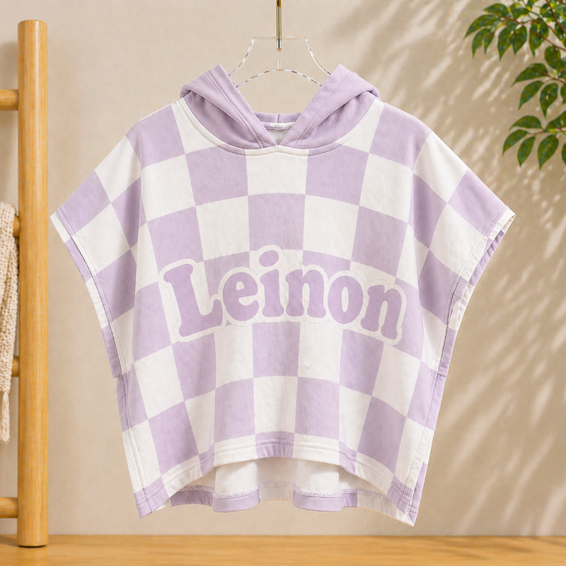 Personalized Hooded Towel – Mjuk & unik – Personlig badkap för barn