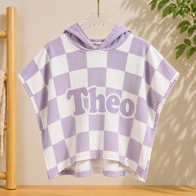 Personalized Hooded Towel – Mjuk & unik – Personlig badkap för barn