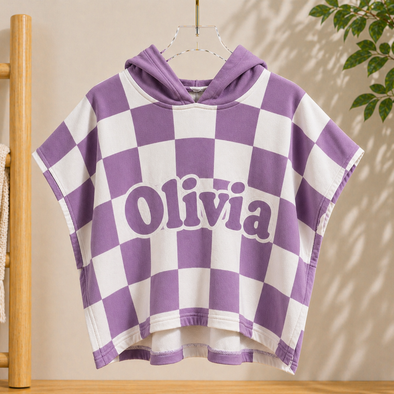 Personalized Hooded Towel – Mjuk & unik – Personlig badkap för barn