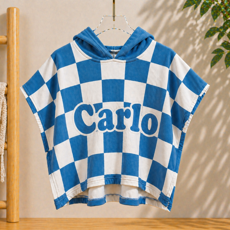 Personalized Hooded Towel – Mjuk & unik – Personlig badkap för barn