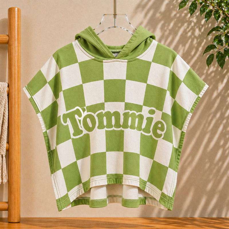 Personalized Hooded Towel – Mjuk & unik – Personlig badkap för barn