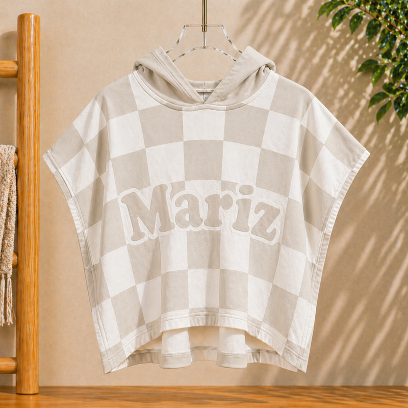 Personalized Hooded Towel – Mjuk & unik – Personlig badkap för barn