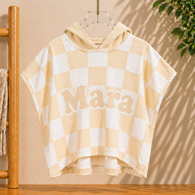 Personalized Hooded Towel – Mjuk & unik – Personlig badkap för barn