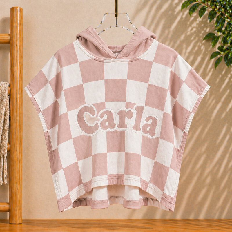 Personalized Hooded Towel – Mjuk & unik – Personlig badkap för barn