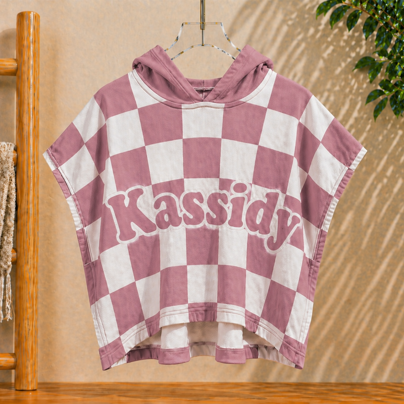 Personalized Hooded Towel – Mjuk & unik – Personlig badkap för barn