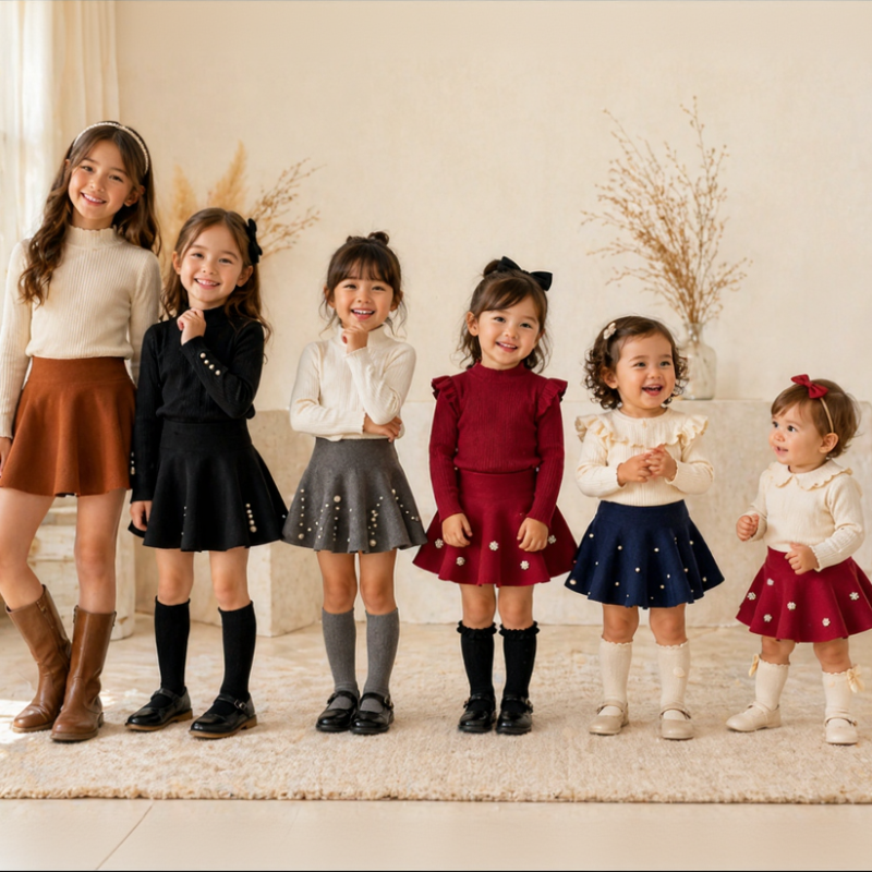 Girls Knitted Skirt – Komfort & stil – Barnkjol