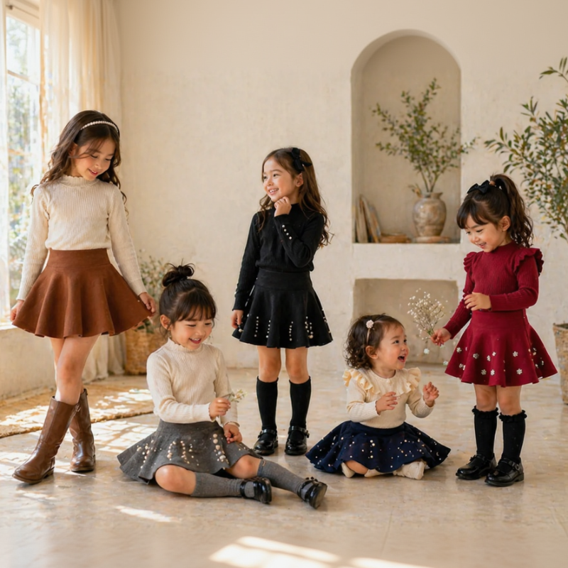 Girls Knitted Skirt – Komfort & stil – Barnkjol
