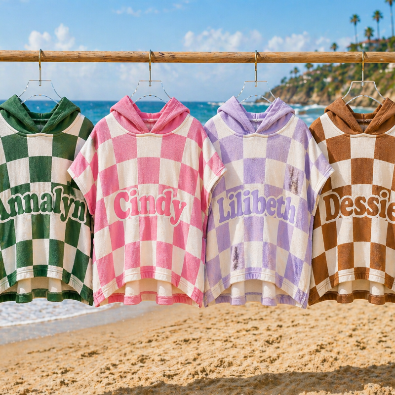 Personalized Hooded Towel – Mjuk & unik – Personlig badkap för barn