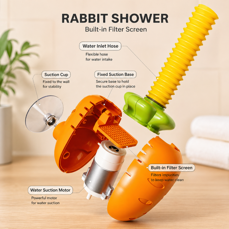 Rabbit Bath Shower Toy – Lek och vattenlek – Badrumsleksaker med vattensprut