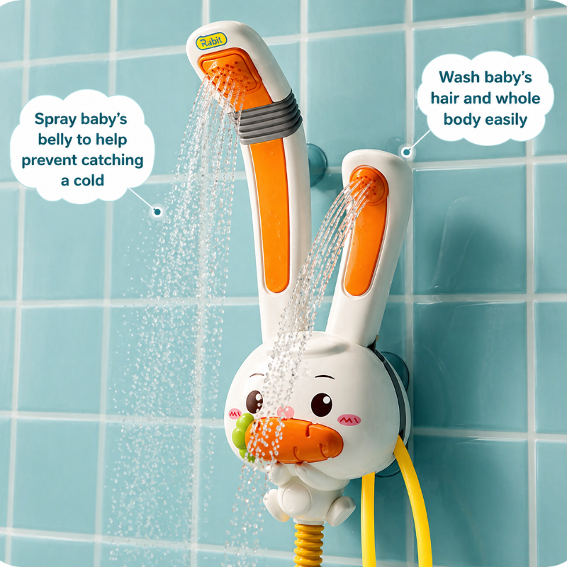 Rabbit Bath Shower Toy – Lek och vattenlek – Badrumsleksaker med vattensprut