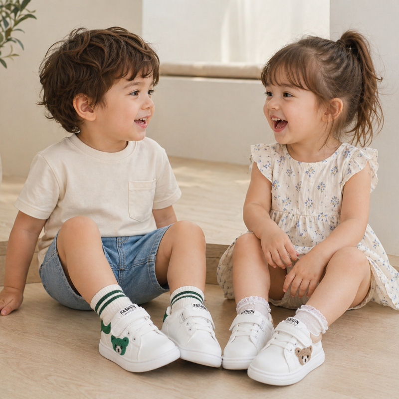 Bear Sneakers – Bekväm & söt – Barnsneakers med björnmotiv