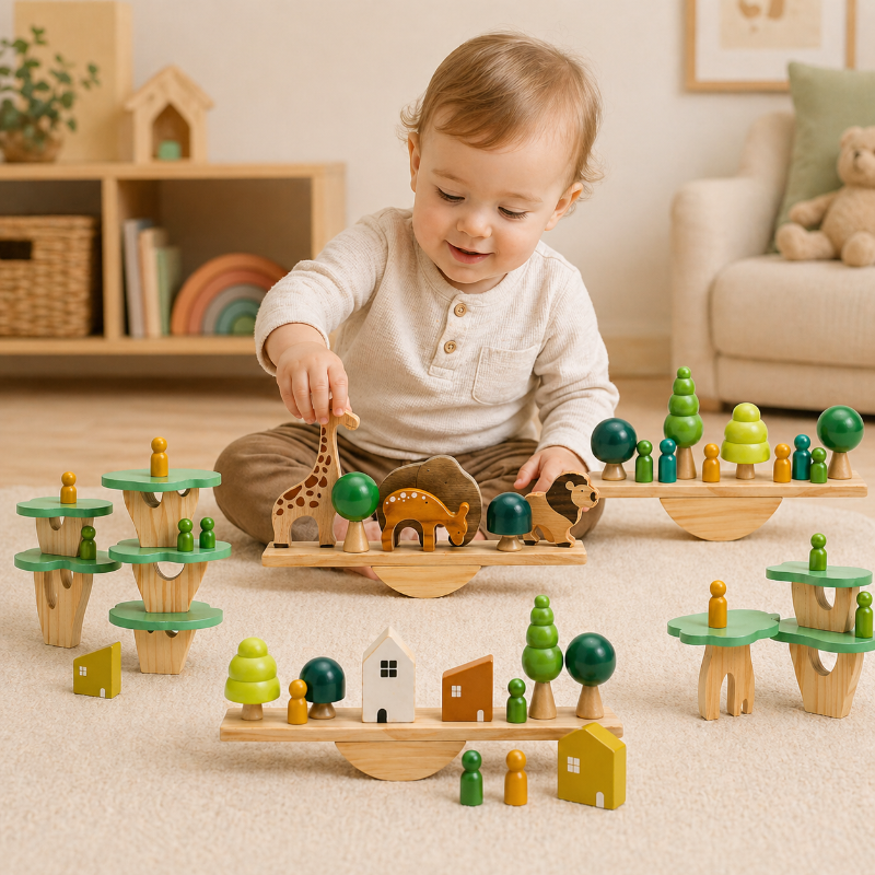 Wooden Forest Blocks – Kreativitet & utveckling – Byggklossar i trä