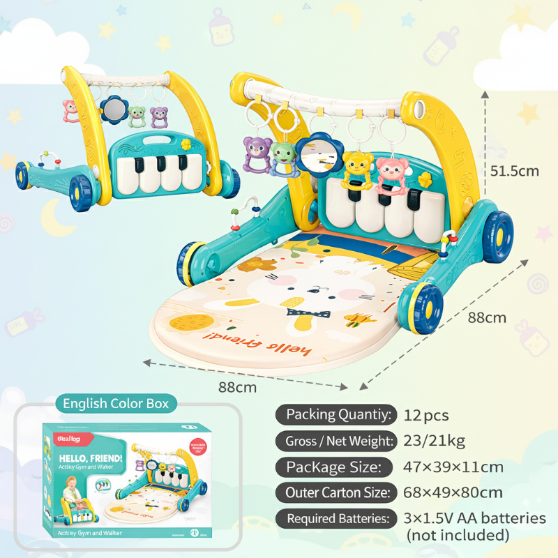 Step & Play – Interaktivt & Säker – 3-i-1 gåstol & babygym