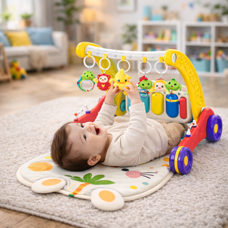 Step & Play – Interaktivt & Säker – 3-i-1 gåstol & babygym