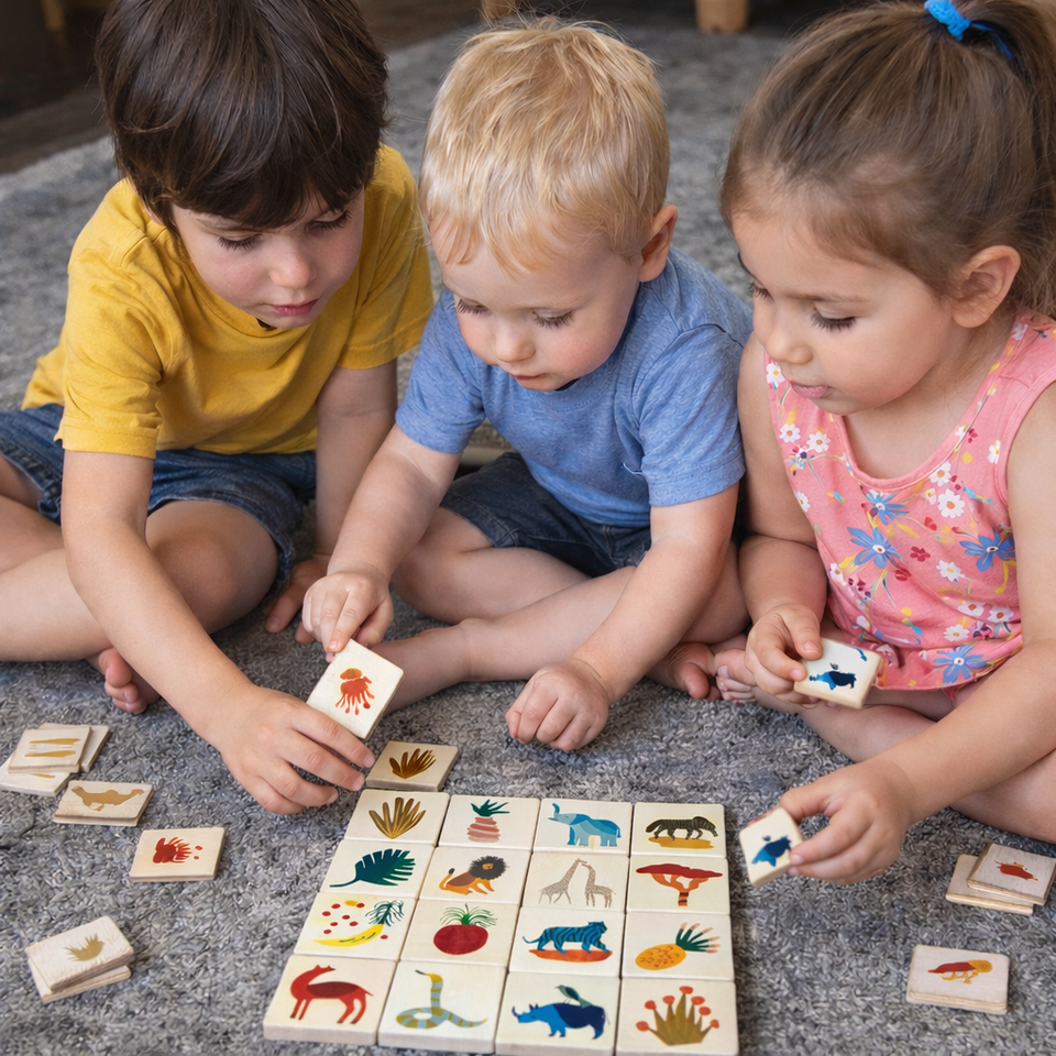 MemoryMatch – Trä & Lärorikt – Djungelminnesspel