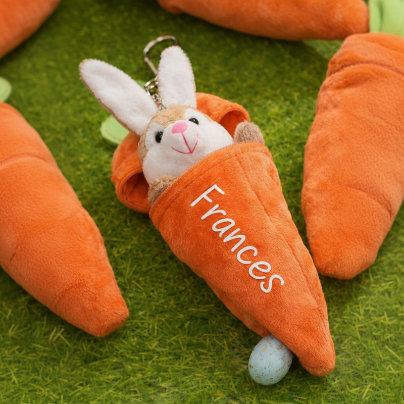 Personalized Bunny – Den perfekta påskpresenten – Mjuk kanin med morot och namn