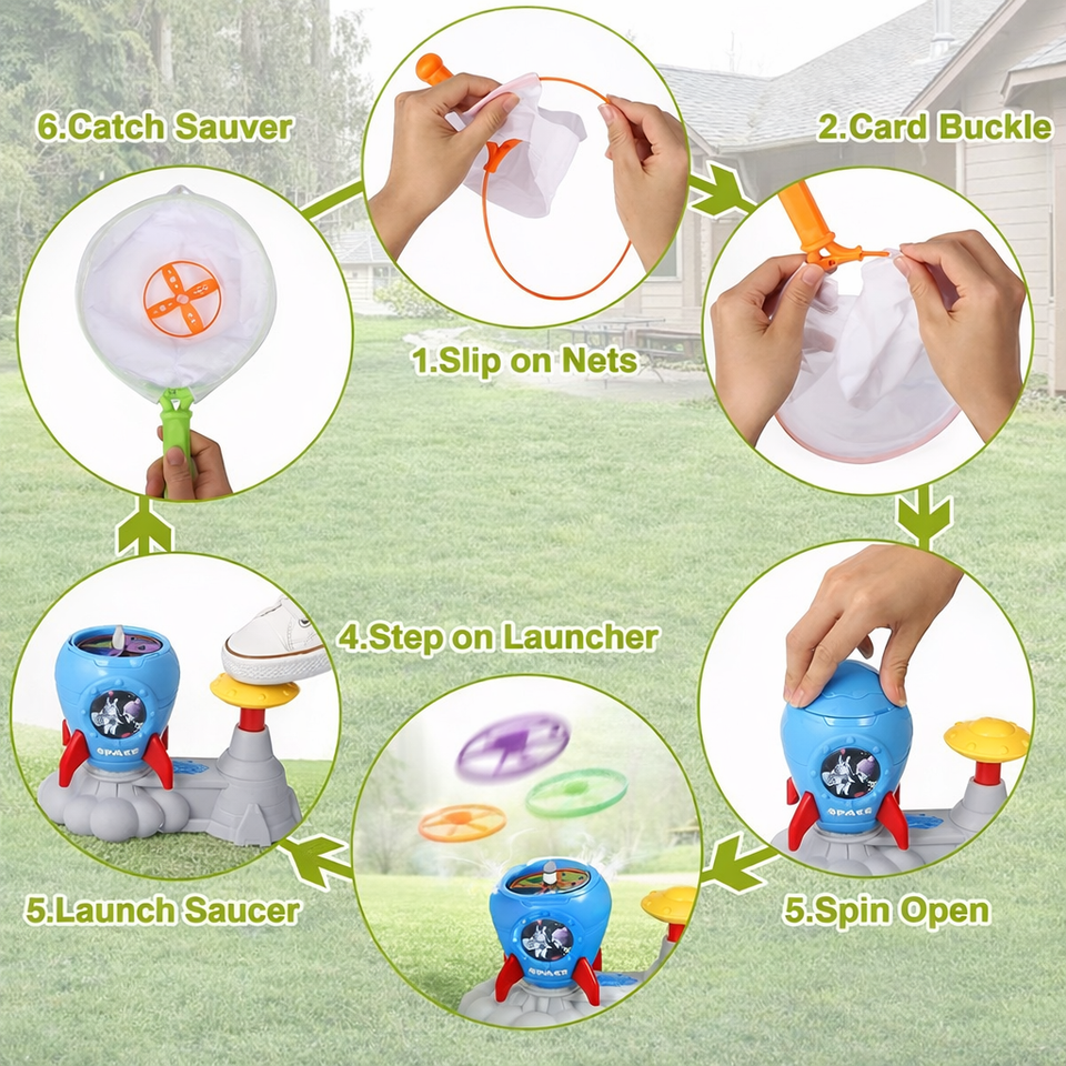 Butterfly Rocket Launcher Game – Aktivt & lekfullt – Flygande frisbee-raket