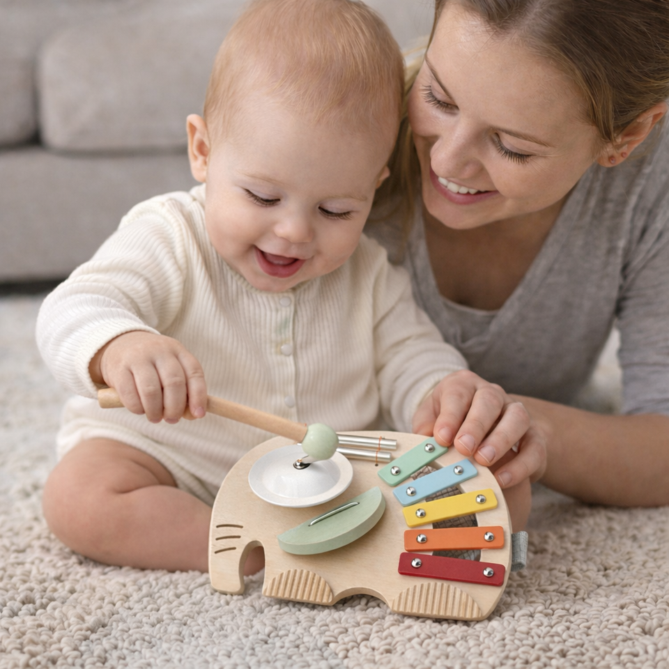 HarmonyWood – Montessori & Kreativt – Träinstrument: Xylofon