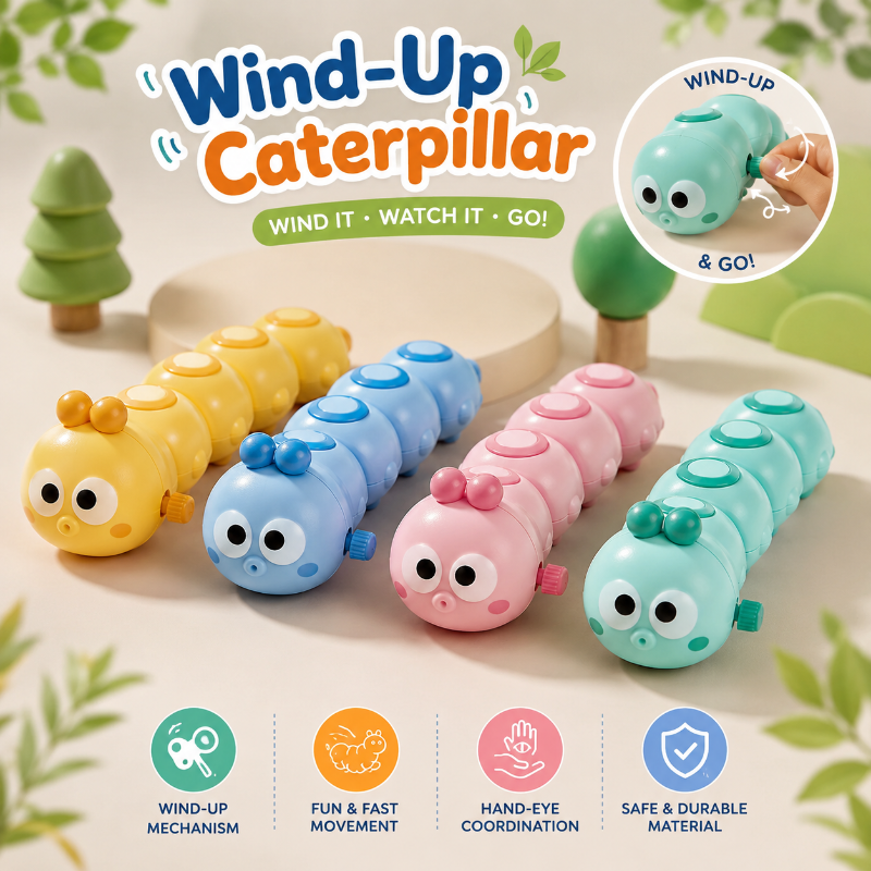 Wind-Up Caterpillar – Lekfullt & rörligt – Kryp-leksaker