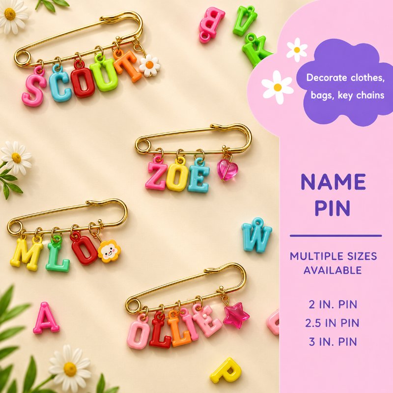 Personalized Charm Pin – Personligt & stilfullt – Namnbrosch