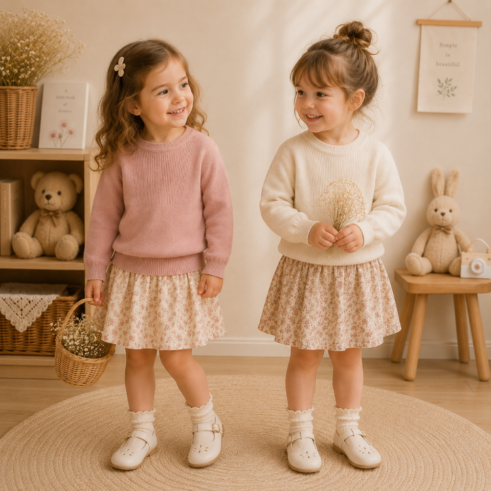 Thin Cotton Pullover – Ljus & Komfort – Stickad barntröja