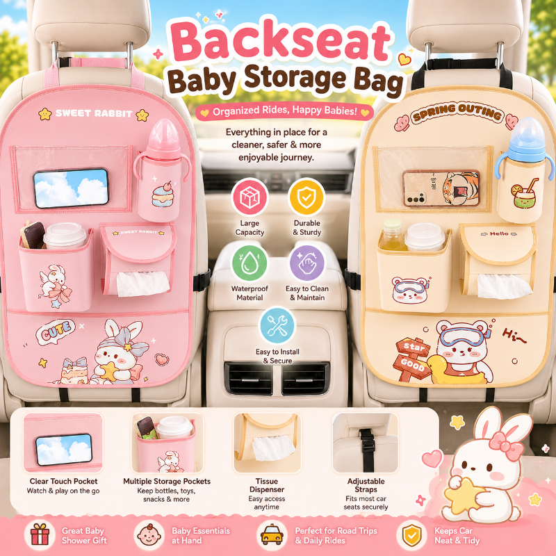 Backseat Baby Storage Bag – Praktisk & rymlig – förvaringsväska för bilen