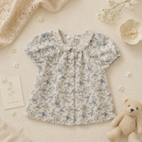 Vine Print Blouse – Lätt och gulligt – Barnblus med puffärmar