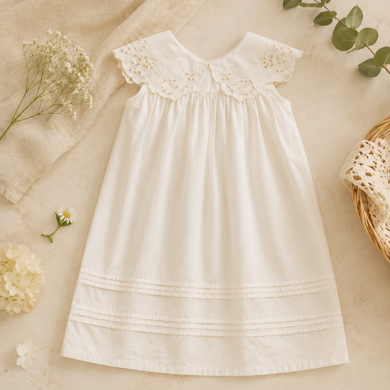 Sleeveless Dress – Elegant och bekväm – Klänning med spetskrage