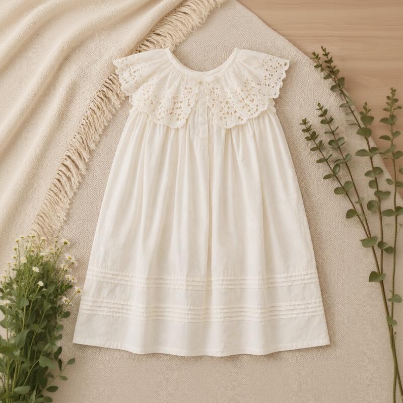 Sleeveless Dress – Elegant och bekväm – Klänning med spetskrage