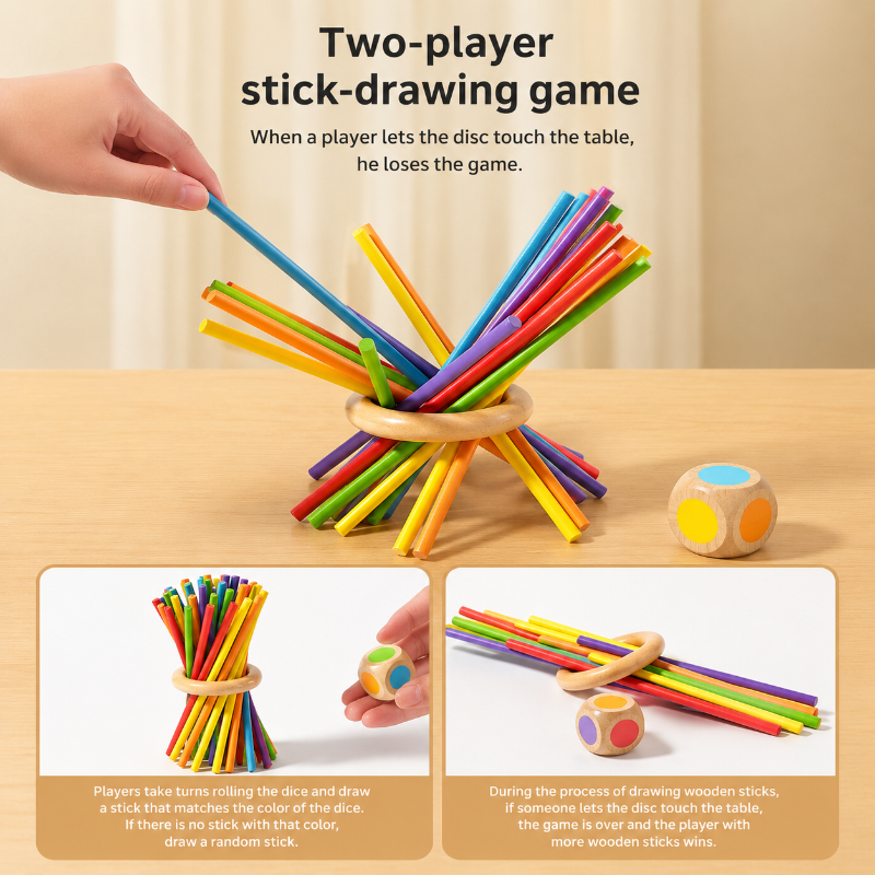 Wooden Stick Battle Game – Tänk & Interaktivt – Strategiskt brädspel