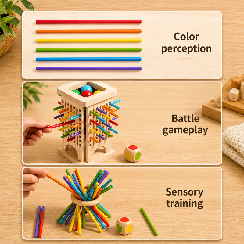 Wooden Stick Battle Game – Tänk & Interaktivt – Strategiskt brädspel