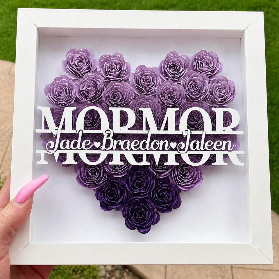 Personalized Rose Shadow Box – En unik morsdagspresent – en personlig skuggbox med rosor
