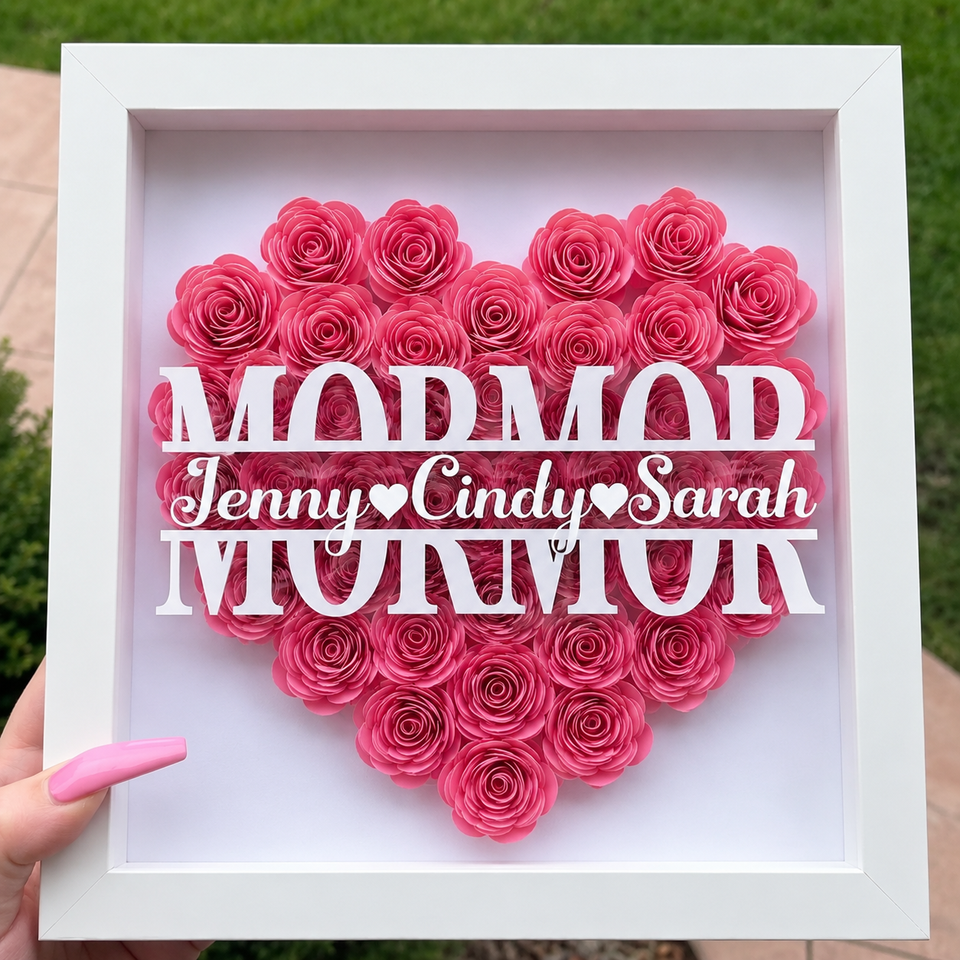 Personalized Rose Shadow Box – En unik morsdagspresent – en personlig skuggbox med rosor
