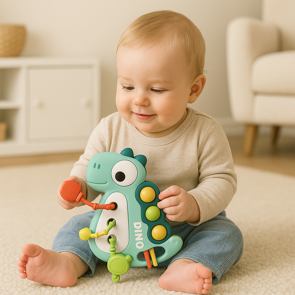 BabyDino – Lekfullt & Bitbart – Sensoriskt dragleksak