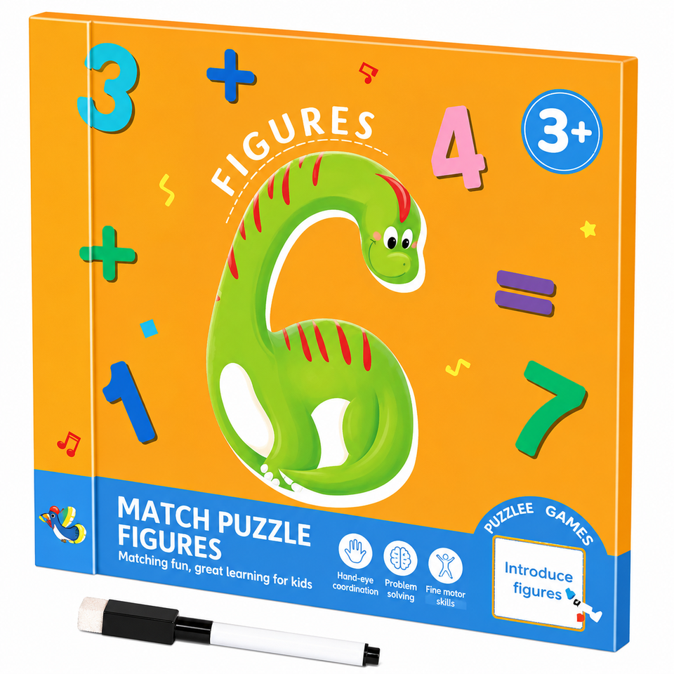 SmartMatch – Lekfullt & lärorikt – Magnetisk 2-i-1-rit- och pusselbok