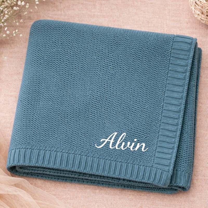 Personalized Baby Blanket – Mjuk & unik – Personlig broderad bomullsfilt