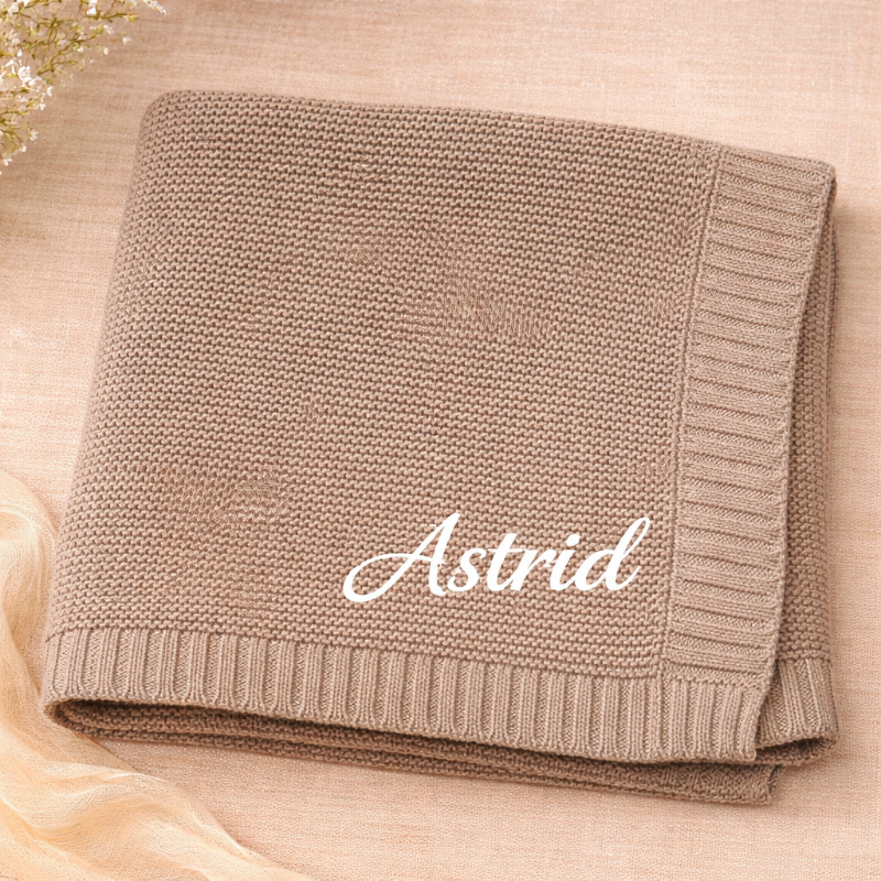 Personalized Baby Blanket – Mjuk & unik – Personlig broderad bomullsfilt
