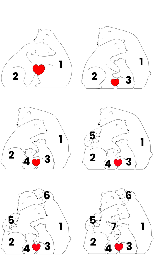 Family Puzzle™ – Personlig morsdagspresent med björnfamiljen