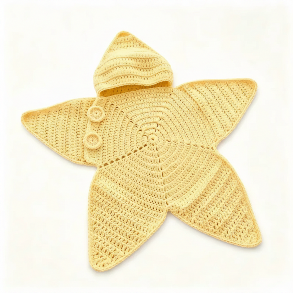CozyStar – Mjuk & handgjord – Stickad babyoverall med stjärnformad design
