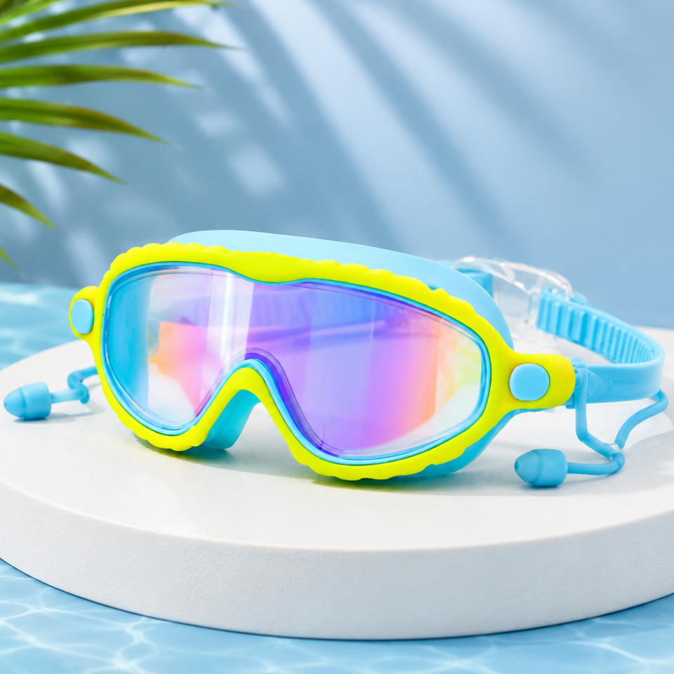 AquaVision – Justerbart skydd mot imma och UV-strålning – Simglasögon i silikon med öronproppar