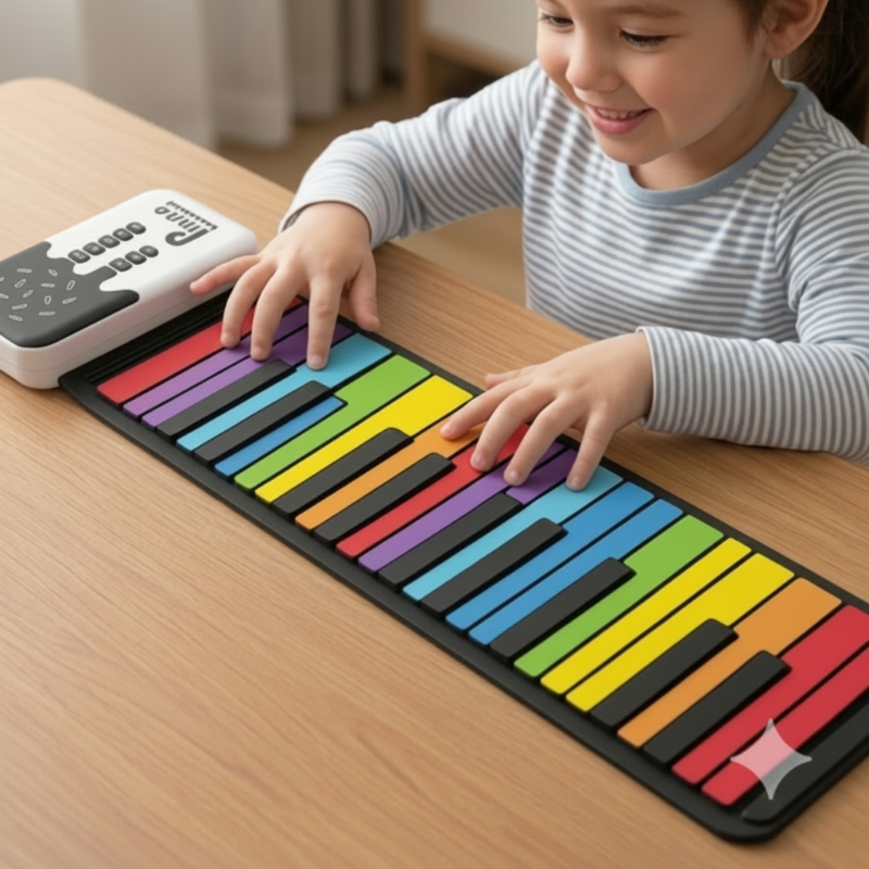 Roll-up Piano Keyboard – Kreativt & lärorikt – hopfällbart piano