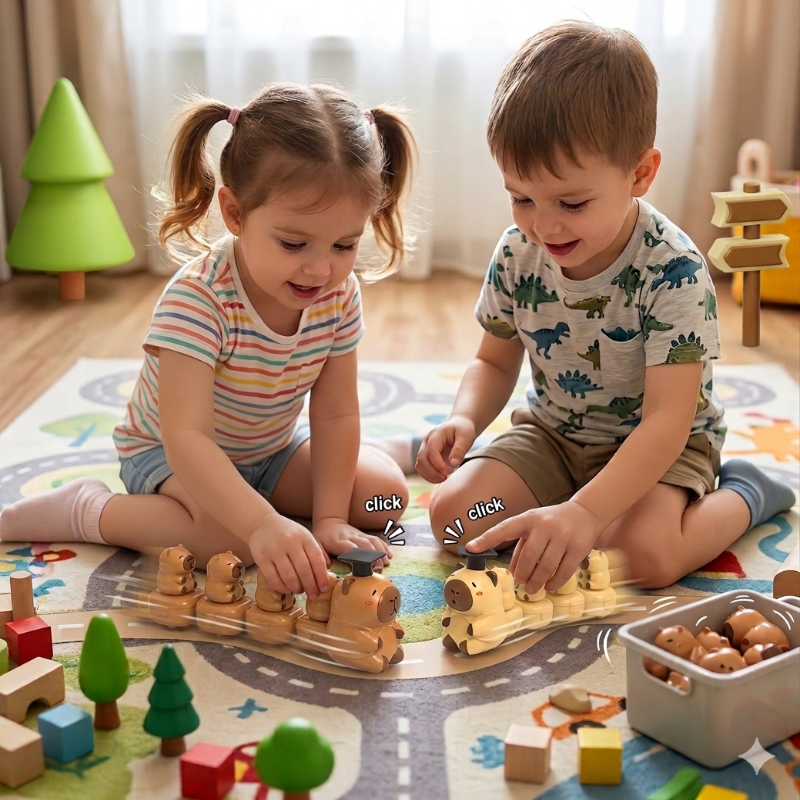 Capybara Train Toy – Lekfullt & gulligt – Livligt tåg