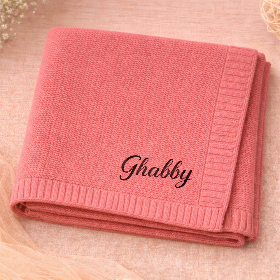 Personalized Baby Blanket – Mjuk & unik – Personlig broderad bomullsfilt