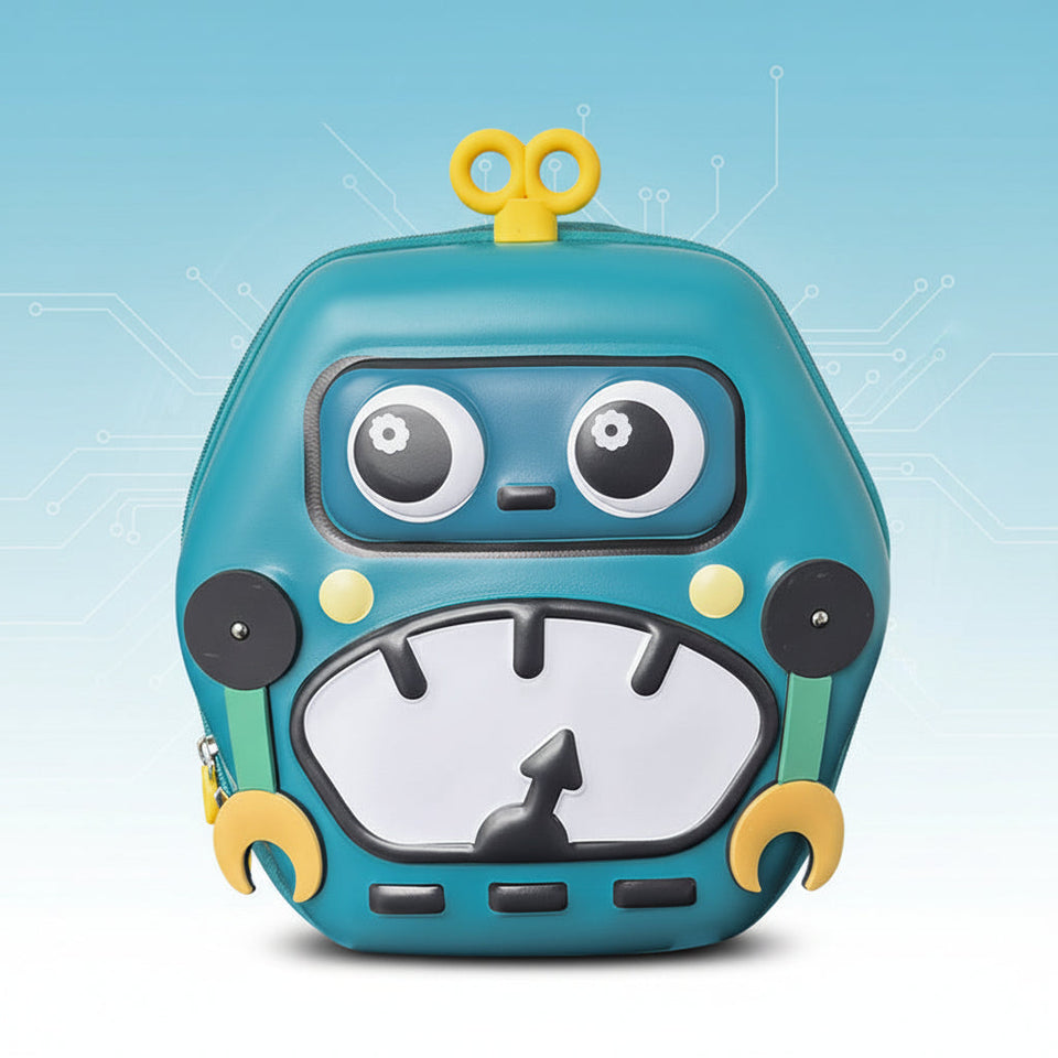 MiniBot – Cool & praktisk – barnryggsäck med robotmotiv